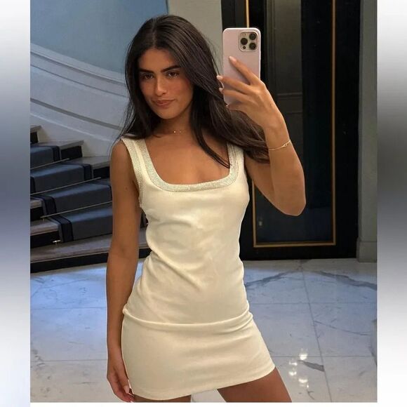 ZARA SHORT DRESS WITH RHINESTONES - Picture 2 of 9